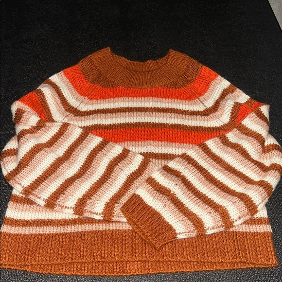 Fashion Nova Orange and Brown Striped Sweater size 1x - Picture 5 of 8